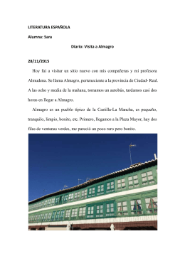 LITERATURA ESPAÑOLA Alumna: Sara Diario: Visita a Almagro 28