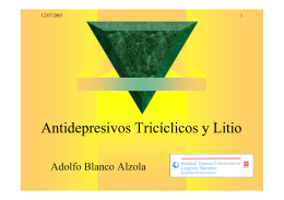 Fármacos SNC: Antidepresivos tricíclicos y Litio
