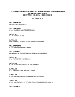 1 LEY DE FRACCIONAMIENTOS, UNIDADES HABITACIONALES