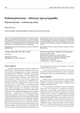 Politoksykomania – kliniczny opis przypadku