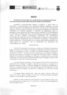 CÁDIZ (IEDT) EN CONVENIO CON EL PATRONATO DE