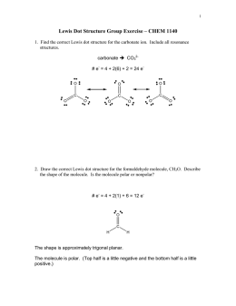 Lewis Dot Structure Group Exercise – CHEM 1140