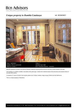 Unique property in Rambla Catalunya
