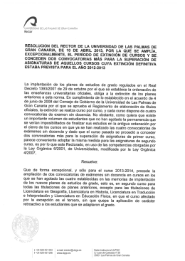 resolución del rector de la universidad de las palmas de gran