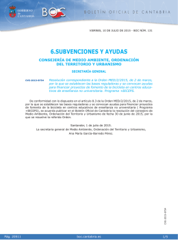 Resolución correspondiente a la Orden MED/2/2015, de 2 de marzo