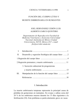 Función del cuerpo Lúteo y muerte embrionaria en - FMVZ-UNAM