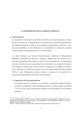 1 LA MATEMÁTICA EN LA GRECIA ANTIGUA