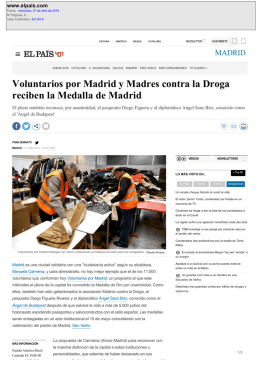 Voluntarios por Madrid y Madres contra la Droga reciben la Medalla