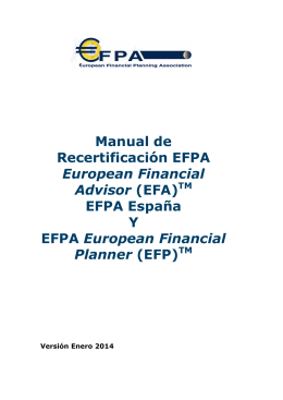 Manual de Recertificación EFPA European Financial Advisor (EFA