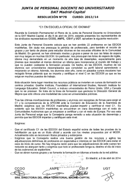 Resolución 78. C1 en Escuela de idiomas - FETE