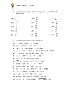 1. Calcula las fracciones generatrices de las
