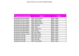 Programas Ayuntamientos Centro Zonas