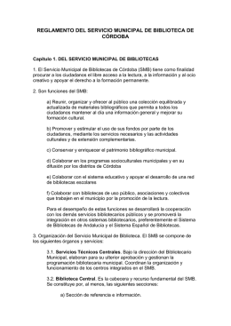 reglamento del servicio municipal de biblioteca de córdoba
