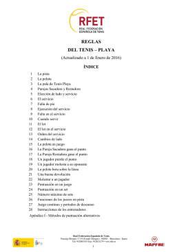 reglas del tenis – playa - Federación de Tenis de la Comunidad