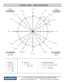 FORMULARIO - TRIGONOMETRIA