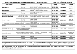 actividades extraescolares primaria curso 2016