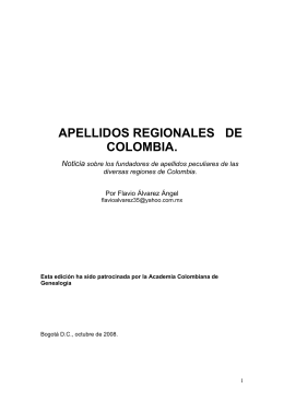 Apellidos Regionales de Colombia