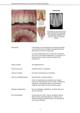 Protocolos de tratamiento de las luxaciones en dentición