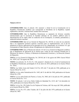 Reglamento de Migracion de la República Dominicana