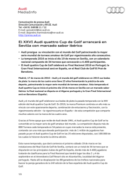 El XXVI Audi quattro Cup de Golf arrancará en Sevilla con marcado