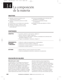La composición de la materia