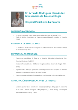 Dr. Arnaldo Rodríguez Hernández Jefe servicio de