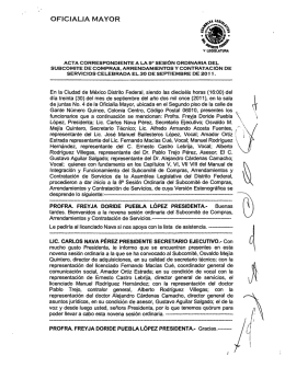 oficialia mayor - Asamblea Legislativa del Distrito Federal
