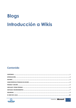 Blogs Introducción a Wikis