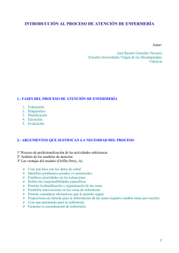 INTRODUCCIÓN AL PROCESO DE ATENCIÓN DE ENFERMERÍA