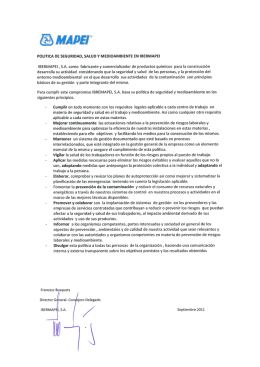 Política de Seguridad, Salud y Medioambiente