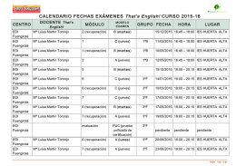 CALENDARIO FECHAS EXÁMENES That s