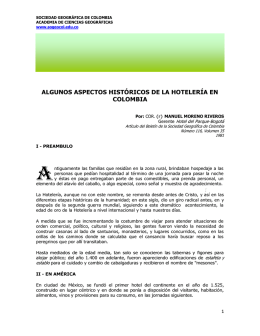 Algunos aspectos históricos de la hotelería en Colombia