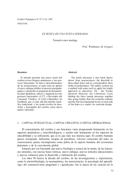 EN BUSCA DE UNA NUEVA NOOLOGIA