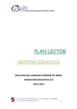 plan lector curso 2013-2014 - Colegio Esclavas del SC de Jesús