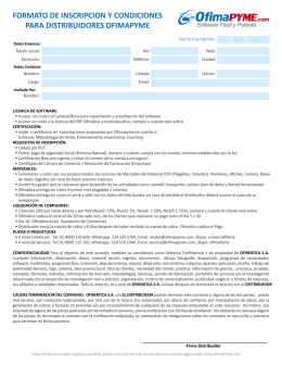Page 1 FORMATO DE INSCRIPCION Y CONDICIONES é