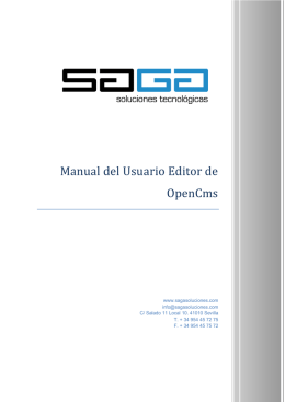 Manual del Usuario Editor de OpenCms