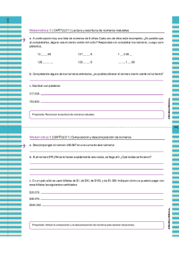 Matemática 5 | CAPÍTULO 1 | Lectura y escritura de números