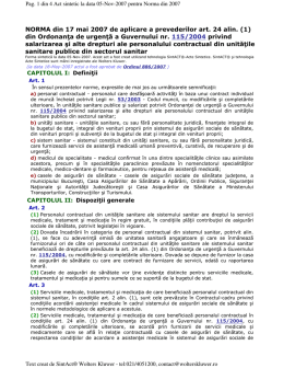 NORMA din 17 mai 2007 de aplicare a prevederilor art. 24 alin. (1