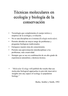 Técnicas moleculares en ecología y biología de la conservación