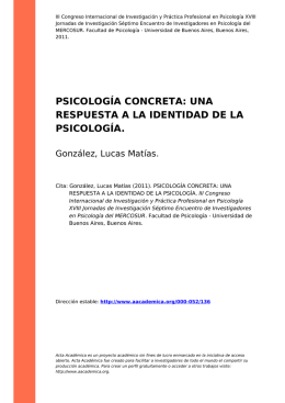 psicología concreta: una respuesta a la identidad
