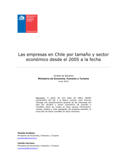 Boletín Empresas en Chile por Tamaño y Sector 2005-2012