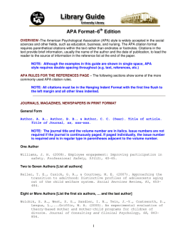 APA Format–6th Edition