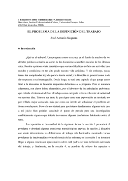 El problema de la definición del trabajo
