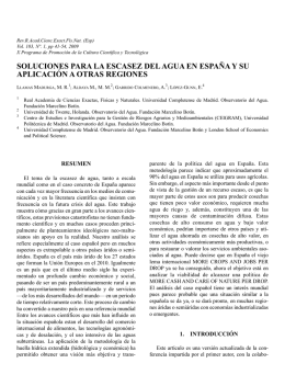 SOLUCIONES PARA LA ESCASEZ DEL AGUA EN ESPAÑA Y SU