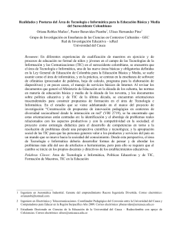 Realidades y Posturas del Área de Tecnología e Informática