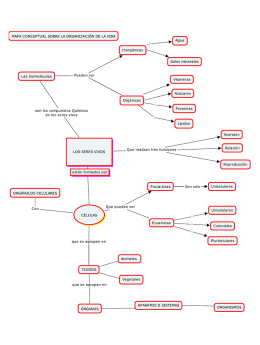 MAPA CONCEPTUAL SOBRE LA ORGANIZACIÓN DE LA VIDA Las