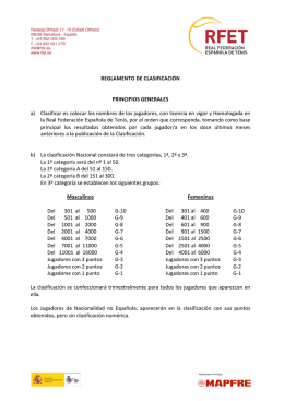 REGLAMENTO DE CLASIFICACIÓN PRINCIPIOS