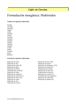 Hidróxidos - Cajón de Ciencias