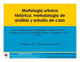 Morfología urbana histórica: metodología de análisis y estudio de caso