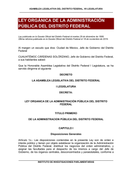Ley Orgánica de la Administración Pública del Distrito Federal